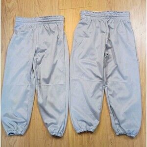 2 Pairs Sz M Youth Gray Baseball Pants ~ Power Bolt ( Medium)